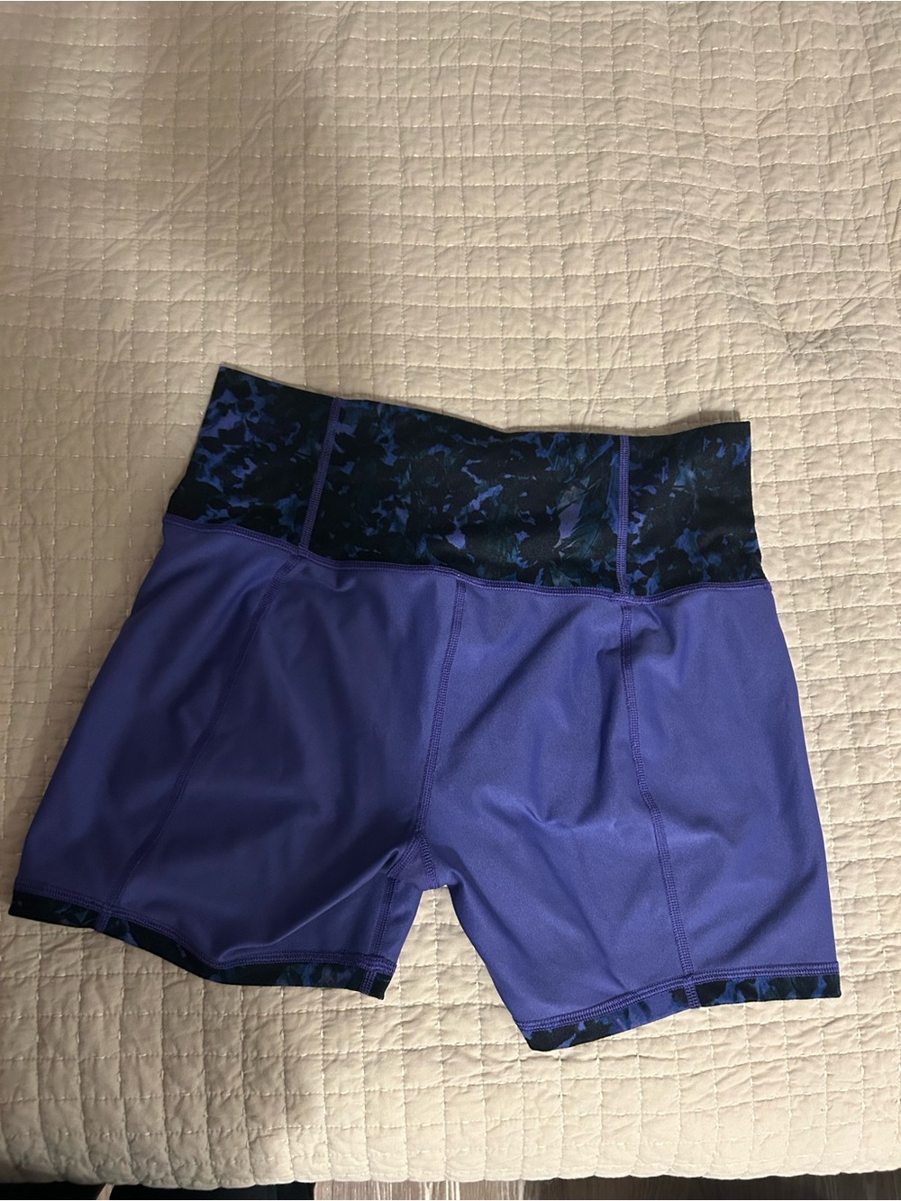 lululemon athletica Purple Bike Shorts with Dark Patterned Waistband